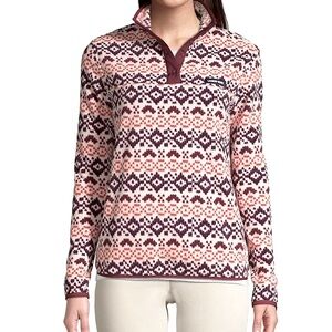 🟥 5/$25 🟥 Lands’ End fleece pullover fair-isle print  NWT
